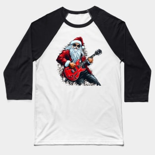 Guitar Santa Baseball T-Shirt